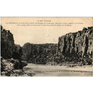 Les dernières et les plus jolies falaises des Gorges du Chassezac Postcard